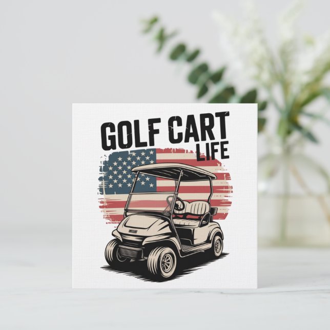 Golfvagnsliv Make Golfande Golftajare Älskare Inbjudningar (Stående Fram)