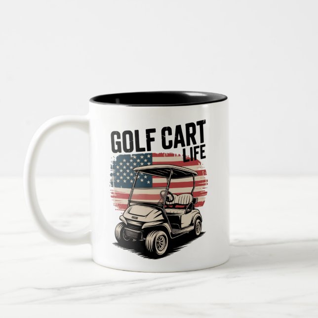Golfvagnsliv Make Golfande Golftajare Älskare Två-Tonad Mugg (Vänster)