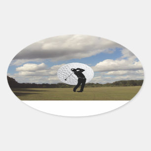 Golfvärld Ovalt Klistermärke