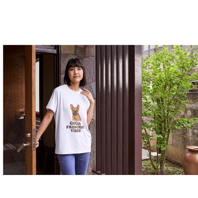 Golia Frenchie Vibes – Trendig fransk bulldogg-min T Shirt (Skapare uppladdad)