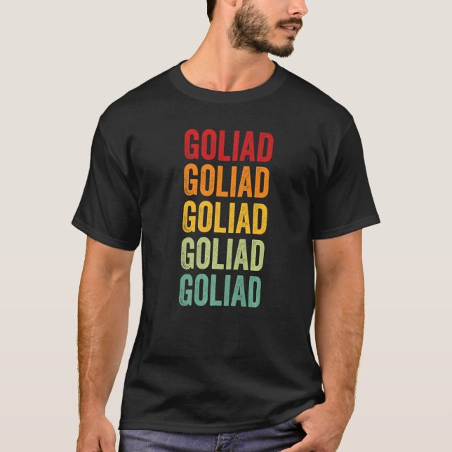 Goliad County Texas Rainbow Text T Shirt (Framsida)
