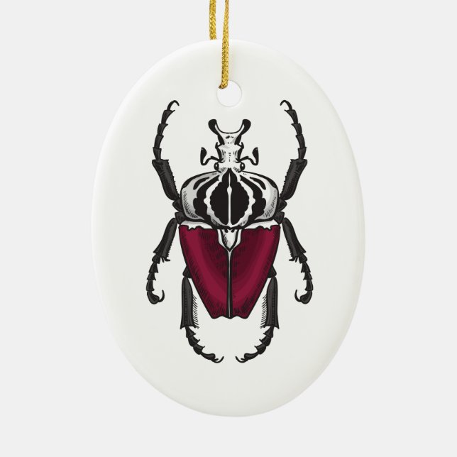Goliat beetle julgransprydnad keramik (Baksidan)
