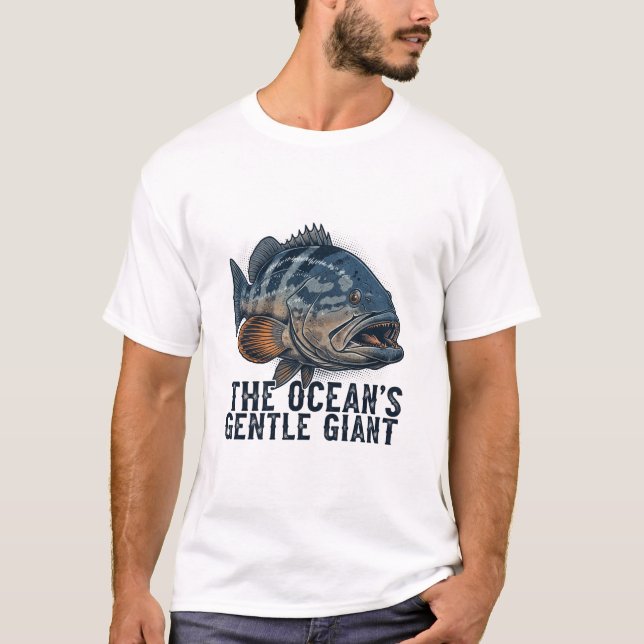 Goliath Grouper fishing print design for tshirt  T Shirt (Framsida)