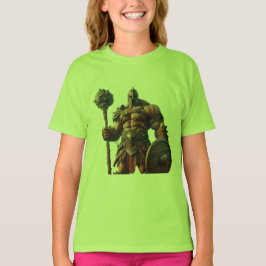 Goliath med klubba på en kortärmad vit t shirt
