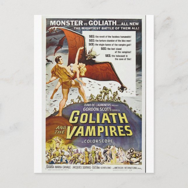 GOLIATH OCH VAMPIRES POSTCARD VYKORT (Framsida)