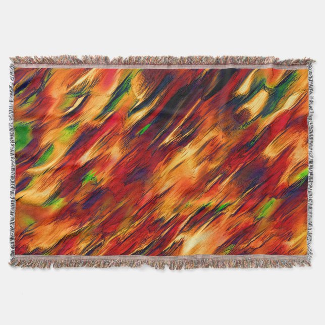 Golik nedfläckad från rött till orange, lite grönt filt (Framsidan)