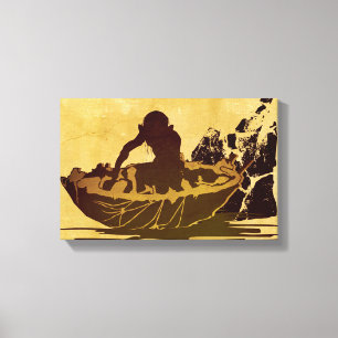 GOLLUM™ i en raft Canvastryck
