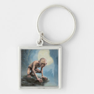 GOLLUM™ med Måne Fyrkantig Silverfärgad Nyckelring