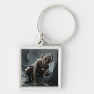 GOLLUM™ på Sten Fyrkantig Silverfärgad Nyckelring