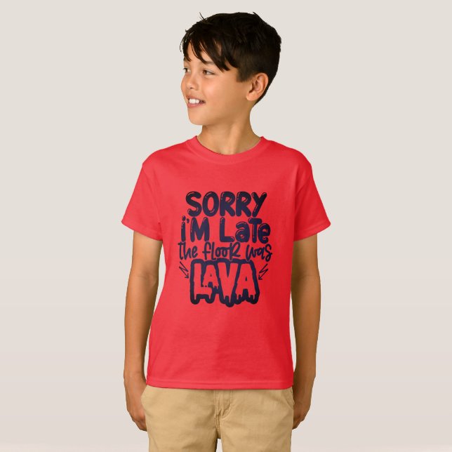 Golv är lava spel kul t shirt (Hel framsida)