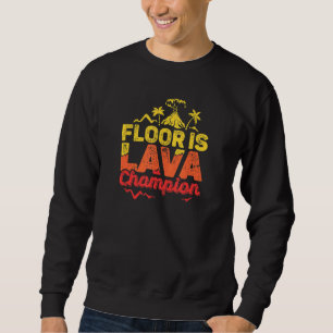 Golv är spelmästare i Lava med Volcano Kids Rece Lång Ärmad Tröja
