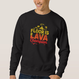Golv är spelmästare i Lava med Volcano Kids Rece Lång Ärmad Tröja