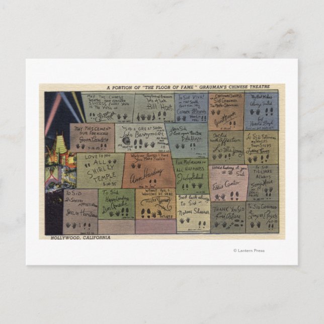 Golv av Fame, Graumans kinesiska teater Vykort (Framsida)