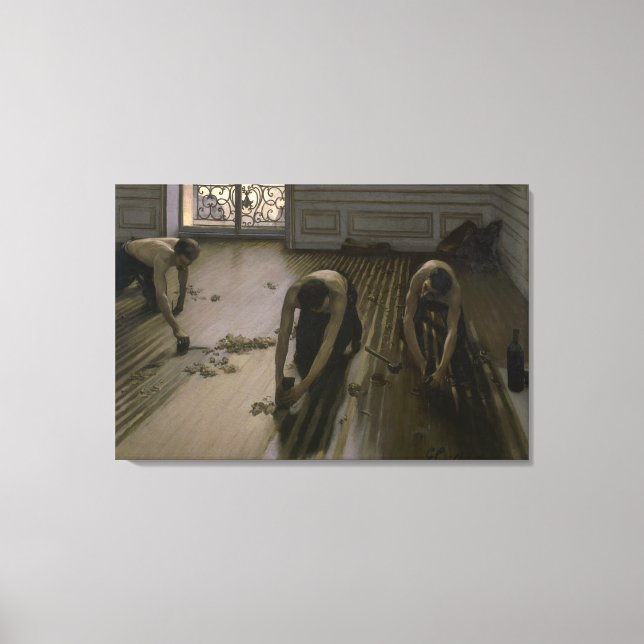 Golv Scrapers av Gustave Caillebotte Canvastryck (Framsida)