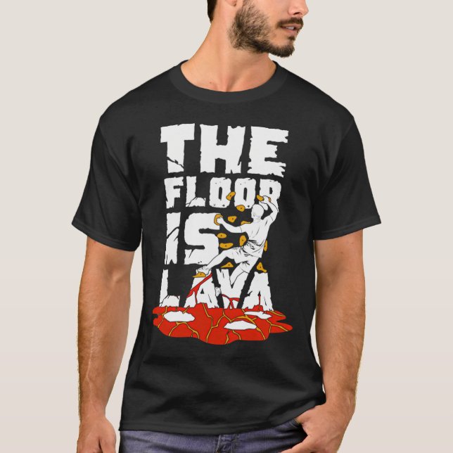 Golvet Är Lava Inomhus Bouldering Boulderare Prese T Shirt (Framsida)