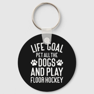 Golvhockey och hundar Roligt Jag älskar hundar och Nyckelring