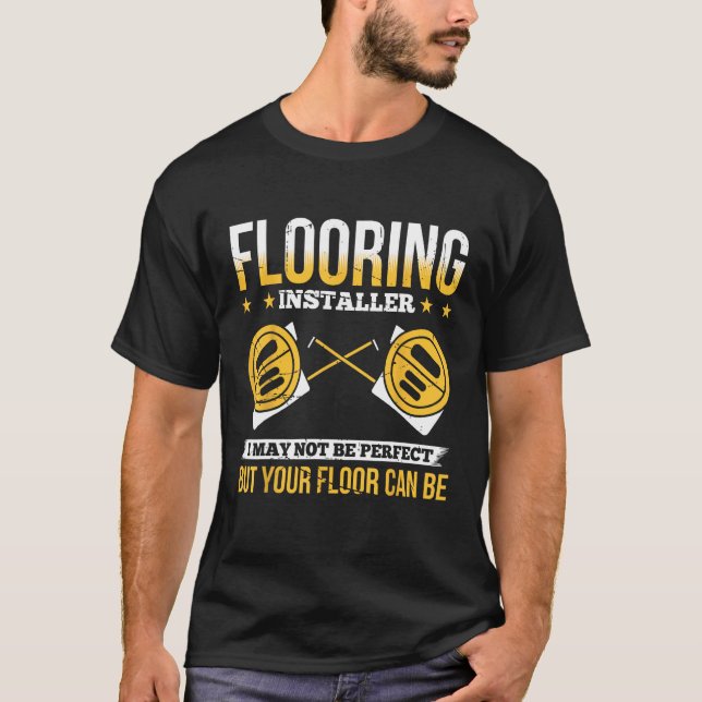 Golvinstallatör för provisoriskt installerarmatat t shirt (Framsida)