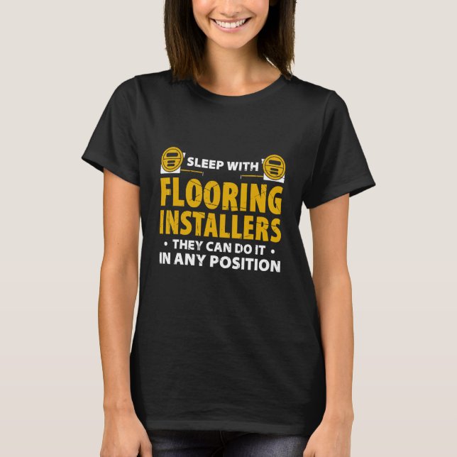 Golvinstallatör för provisoriskt installerarmatat t shirt (Framsida)
