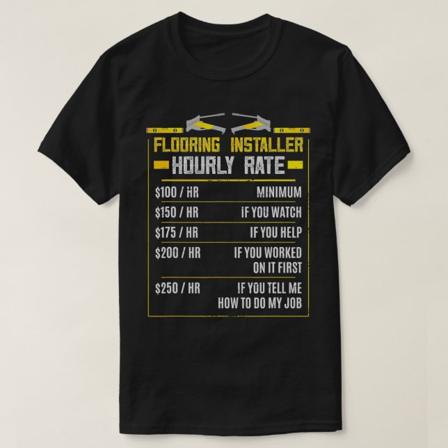 Golvmonteringsanläggning för golvbeläggning på ent t shirt (Design framsida)