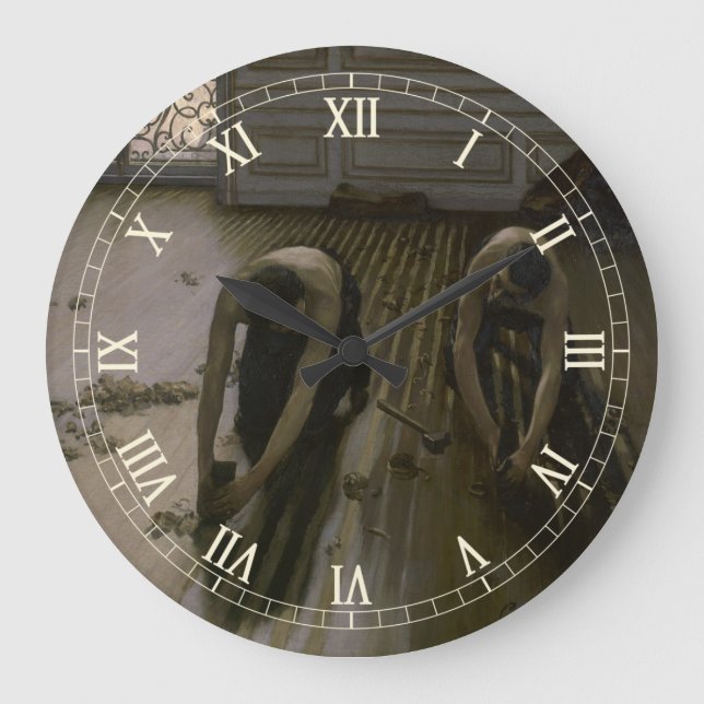 Golvskafferna av Gustave Caillebotte Stor Klocka (Framsida)