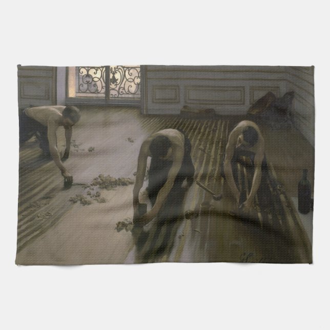 Golvskrapare av Gustave Caillebotte Kökshandduk (Horisontell)