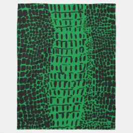 Göm grönt Alligator Fleecefilt