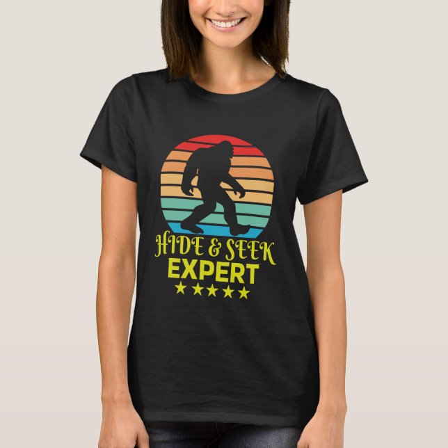 Göm och försök med expertstöd Bigfoot Funny T Shirt (Framsida)