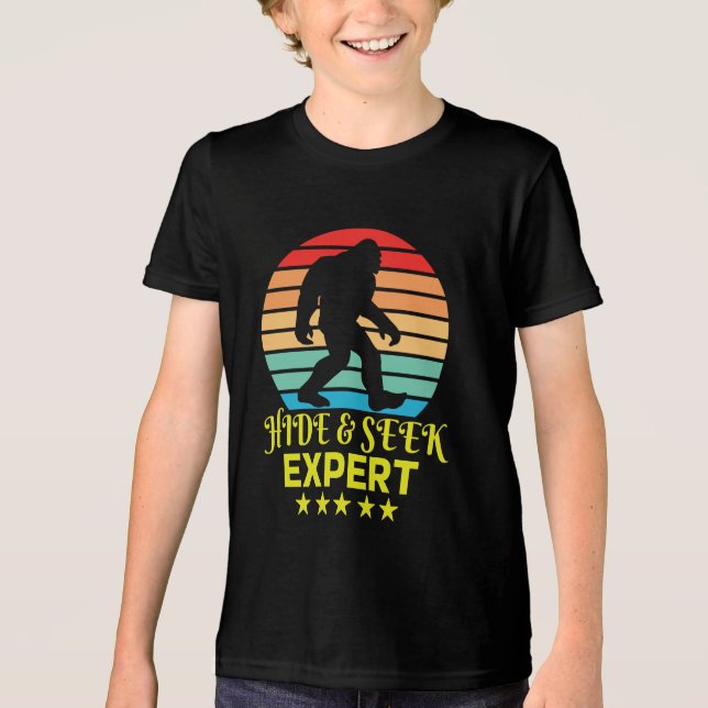 Göm och försök med expertstöd Bigfoot Funny T Shirt (Framsida)