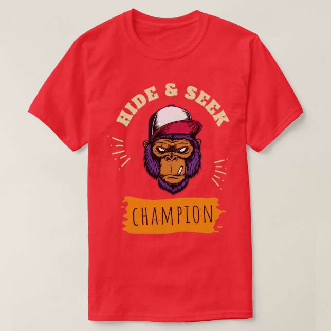 Göm och leta efter mästare t shirt (Design framsida)