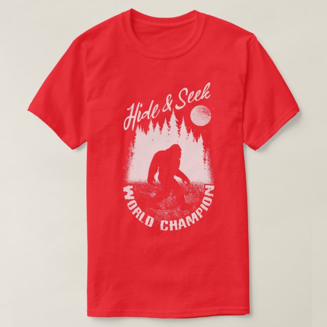 Göm och leta efter världsmästerskapen Bigfoot T Shirt (Design framsida)