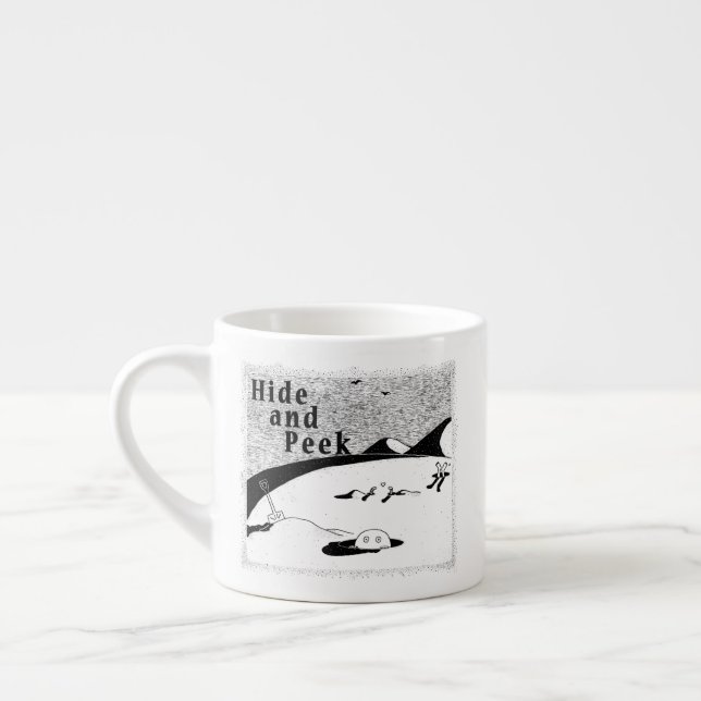 Göm och Peek Hål (transparent bakgrund) Espres Espressomugg (Vänster)