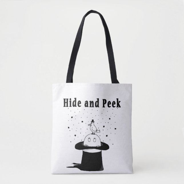 Göm och peek Hat Tote Bag Tygkasse (Framsida)