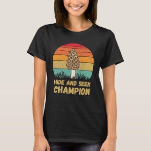 Göm och se Champion Morel Mushroom Hunter Fungi T Shirt