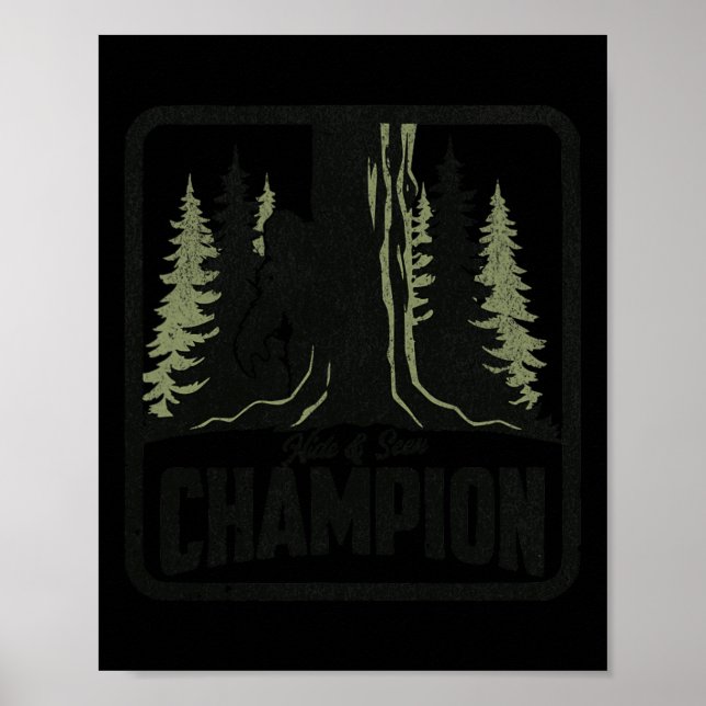 Göm och sök Champion Funny Bigfoot Sasquatch Tee Poster (Framsidan)