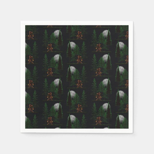 Göm och sök efter startfot i skogen pappersservett (Framsidan)