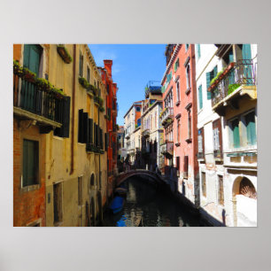 Gömd kanal i Venedig - affisch