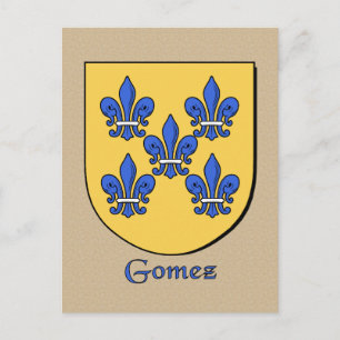 Gomez Family Heraldic Shield Vykort