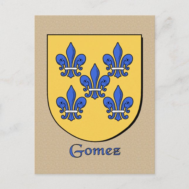 Gomez Family Heraldic Shield Vykort (Framsida)