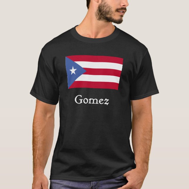 Gomez Puerto Rican flagga T Shirt (Framsida)