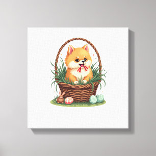 Gomis påskkaos Vintage söta påskhund Vector Canvastryck