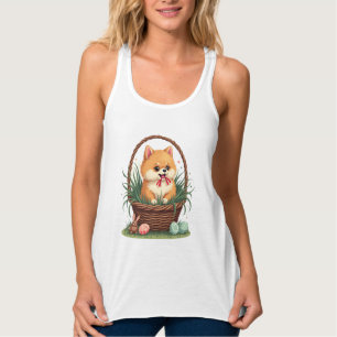 Gomis påskkaos Vintage söta påskhund Vector  Linne Med Racerback