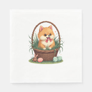 Gomis påskkaos Vintage söta påskhund Vector Pappersservett