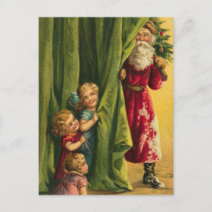 Gömma från träd för Santa det röda lagbarn Helg Vykort