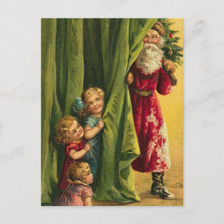 Gömma från träd för Santa det röda lagbarn Helg Vykort