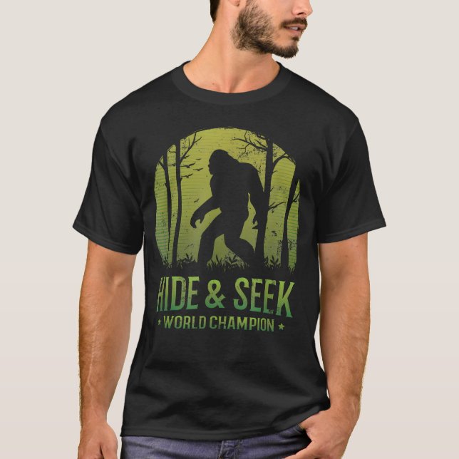 Gömma Och Sök Världsmästare Retro T Shirt (Framsida)