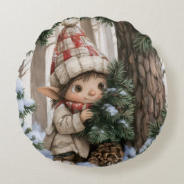 Gömma och Söka Tomte Rund Kudde