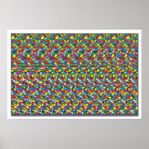 Gömt 3D-stereogram Poster - Ledig körning