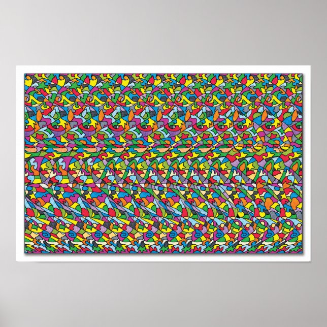 Gömt 3D-stereogram Poster - Ledig körning (Framsidan)