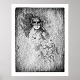 Gömt Ansikte & Beyond Mask /Venedig Poster