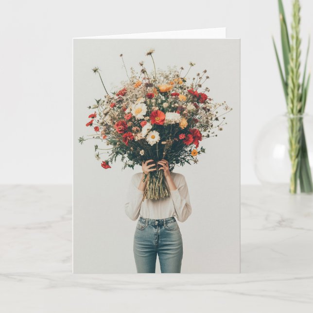 Gömt bakom blommorna inbjudan (Framsida)